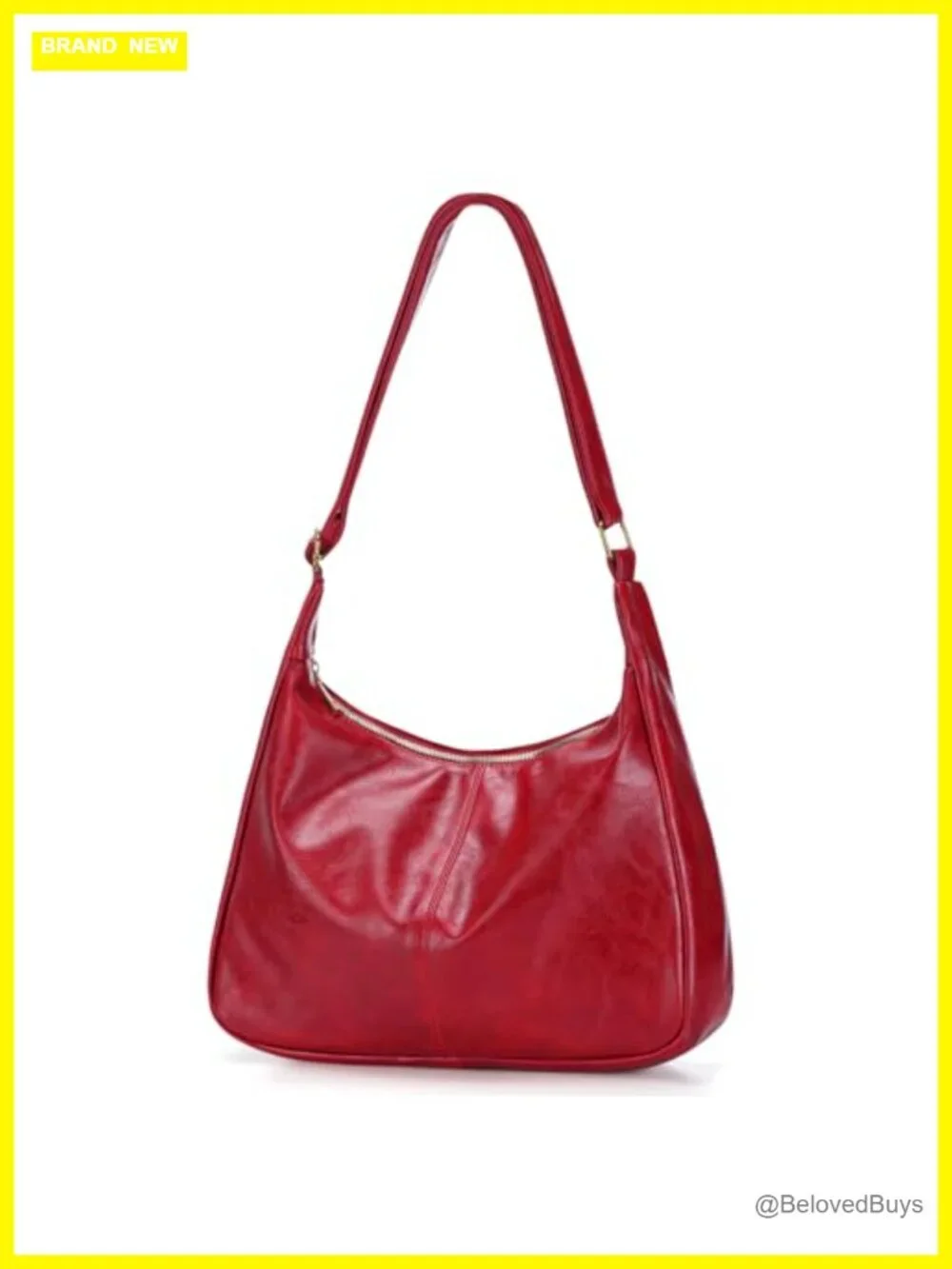 Vegan Leather Slouchy Hobo Bag with Adjustable Strap